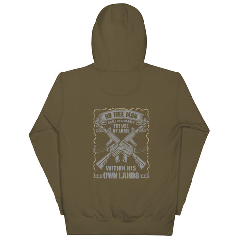 No Free Man Shall Be Debarred The use Of Arms Within His Own Lands Unisex Hoodie (Back Design) - Mainstream Freedom